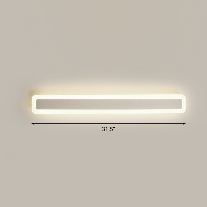 Minimalist Led Bar Vanity Light For Bathroom - White Acrylic Wall Mount / 31.5 Third Gear