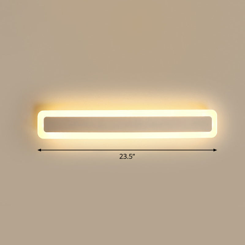 Minimalist Led Bar Vanity Light For Bathroom - White Acrylic Wall Mount / 23.5 Warm