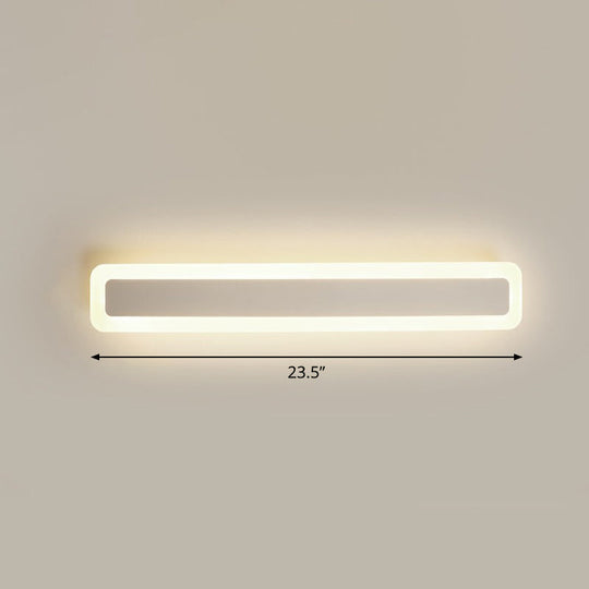 Minimalist Led Bar Vanity Light For Bathroom - White Acrylic Wall Mount / 23.5 Third Gear