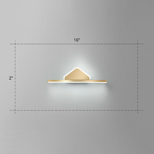 Minimalist Acrylic Led Vanity Light With Gold Finish For Bathroom Walls / 19.5 Triangle