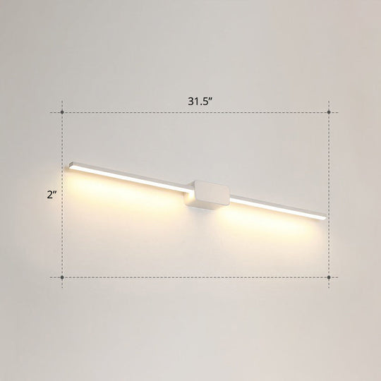 Modern Led Wall-Mounted Vanity Lamp For Bathroom Minimalistic Acrylic Pole Design White / 31.5 Warm