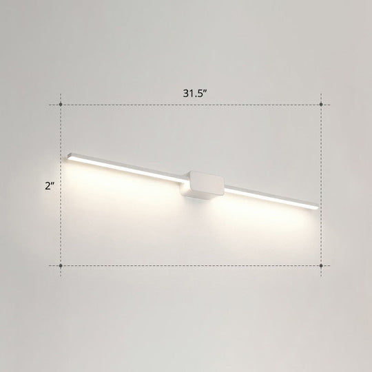 Modern Led Wall-Mounted Vanity Lamp For Bathroom Minimalistic Acrylic Pole Design White / 31.5 Third