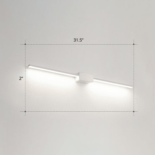 Modern Led Wall-Mounted Vanity Lamp For Bathroom Minimalistic Acrylic Pole Design White / 31.5