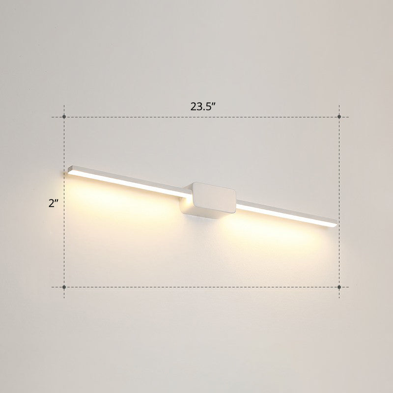 Modern Led Wall-Mounted Vanity Lamp For Bathroom Minimalistic Acrylic Pole Design White / 23.5 Warm