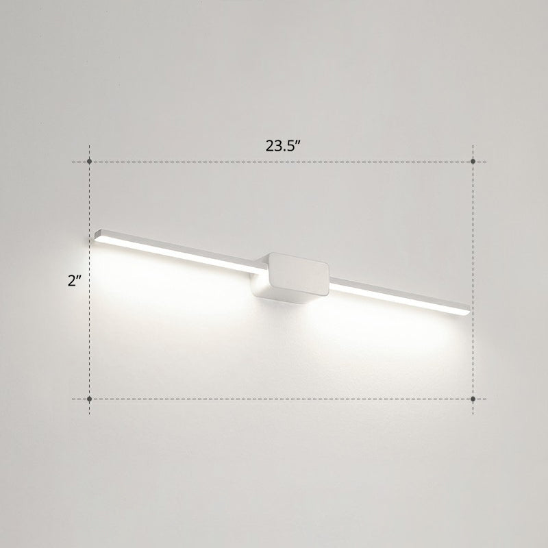 Modern Led Wall-Mounted Vanity Lamp For Bathroom Minimalistic Acrylic Pole Design White / 23.5