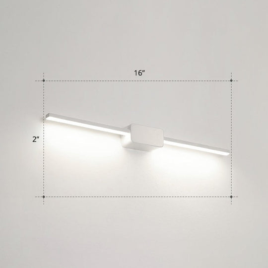 Modern Led Wall-Mounted Vanity Lamp For Bathroom Minimalistic Acrylic Pole Design White / 16