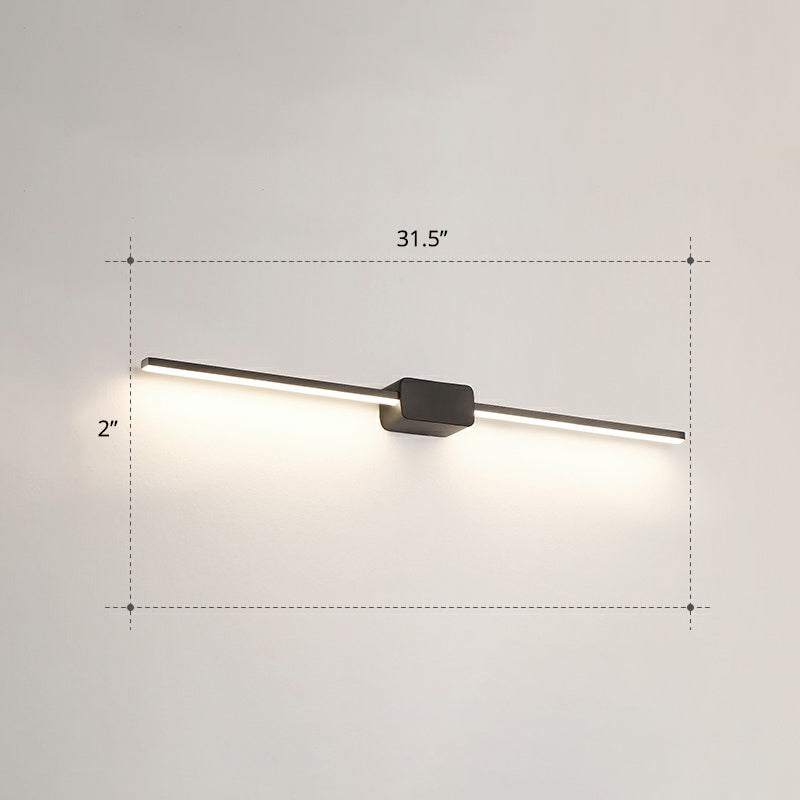 Modern Led Wall-Mounted Vanity Lamp For Bathroom Minimalistic Acrylic Pole Design Black / 31.5 Third