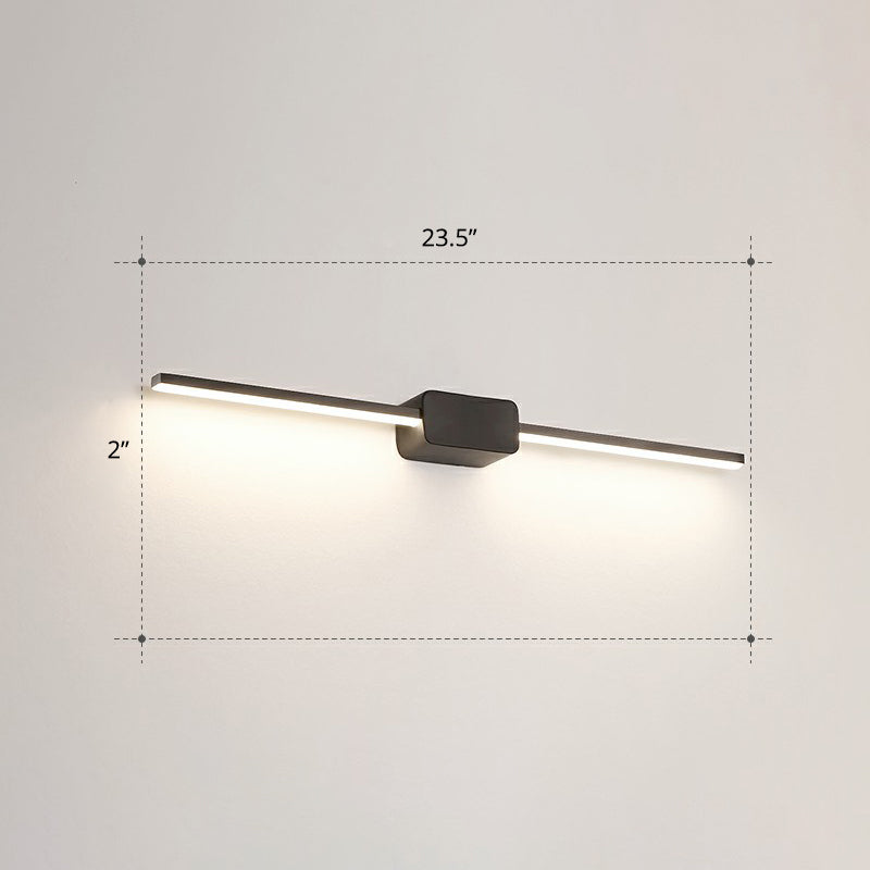 Modern Led Wall-Mounted Vanity Lamp For Bathroom Minimalistic Acrylic Pole Design Black / 23.5 Third