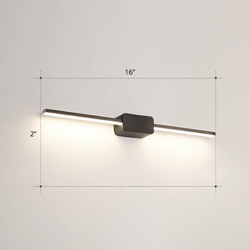 Modern Led Wall-Mounted Vanity Lamp For Bathroom Minimalistic Acrylic Pole Design Black / 16 Third