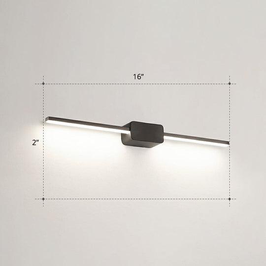 Modern Led Wall-Mounted Vanity Lamp For Bathroom Minimalistic Acrylic Pole Design Black / 16 White