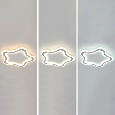 Kids Cartoon Acrylic Led Flushmount Ceiling Light With White Pentacle Design / 21 Third Gear