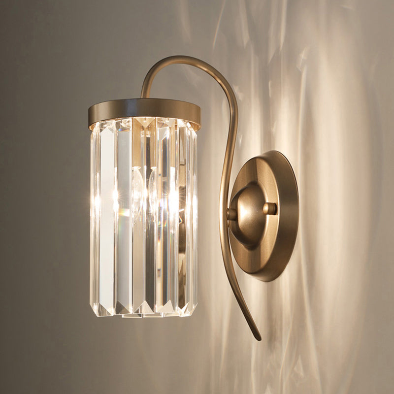 Modern Swan Neck Wall Lamp With Crystal Shade