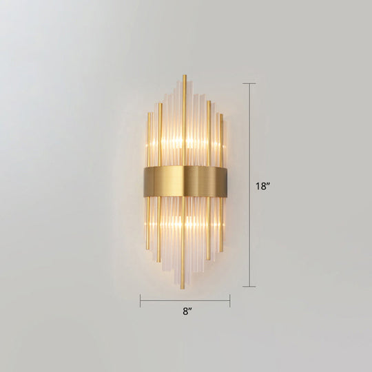 K9 Crystal Wall Sconce Postmodern 2-Light For Living Room Gold / 8