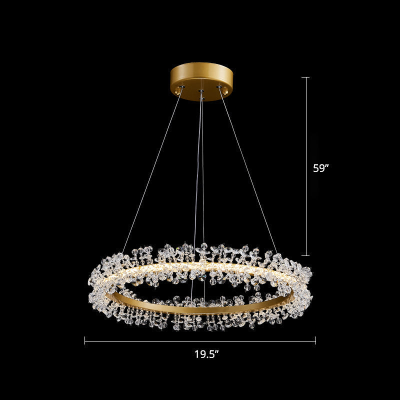 Modern Circle Chandelier With Led Suspension Light For Dining Room - Elegant Minimalistic Design