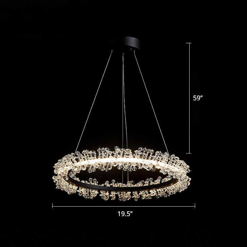 Modern Circle Chandelier With Led Suspension Light For Dining Room - Elegant Minimalistic Design