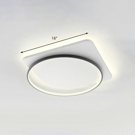 Sleek Acrylic Loop Ceiling Lamp: Simplicity Meets Led Flush-Mount Light Fixture For Aisles Black /