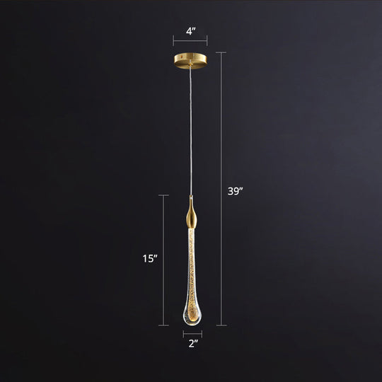 Gold Droplet Crystal Pendant LED Light for Stylish and Modern Living Rooms