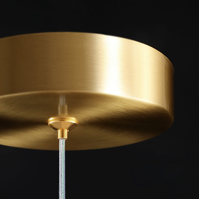 Modern Gold Crystal Droplet Pendant Light Stylish Led Ceiling Hang For Living Room