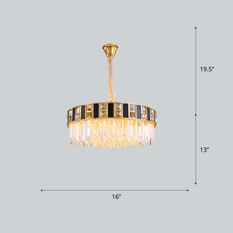 Contemporary Geometric Crystal Chandelier In Gold For Living Room Lighting / 16