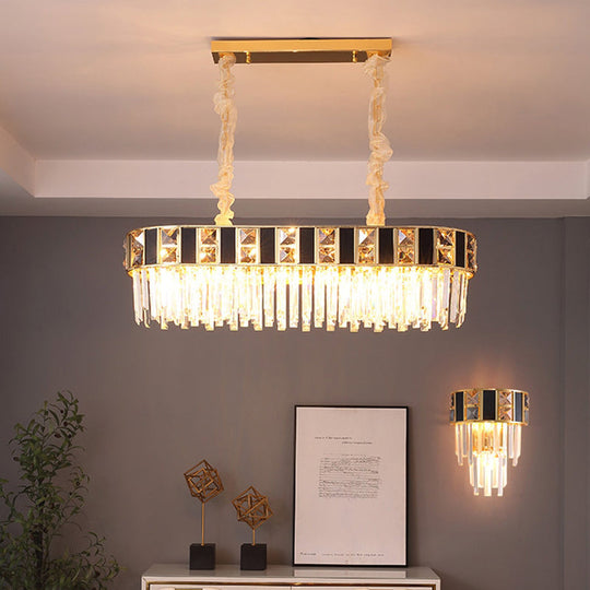 Contemporary Geometric Crystal Chandelier In Gold For Living Room Lighting