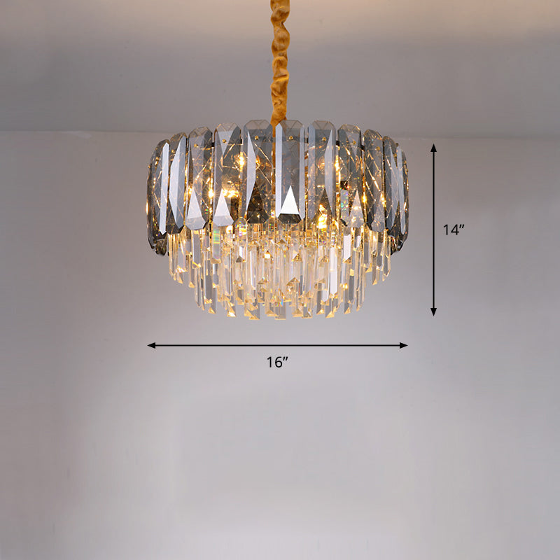 Contemporary Clear Crystal Chandelier Pendant Light - Ideal For Bedroom Ceiling / 16