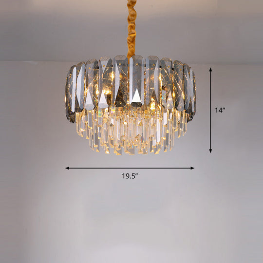 Contemporary Clear Crystal Chandelier Pendant Light - Ideal For Bedroom Ceiling / 19.5