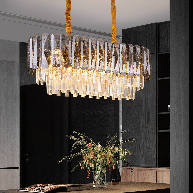 Contemporary Clear Crystal Chandelier Pendant Light - Ideal For Bedroom Ceiling