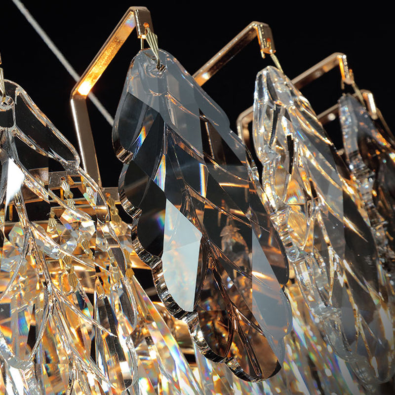 Modern 8-Head Crystal Pendant Chandelier For Restaurants