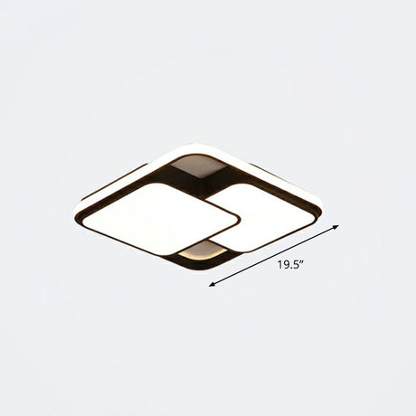Nordic Acrylic Led Flush-Mount Ceiling Light For Bedrooms - Overlapping Style Black / 19.5 Warm