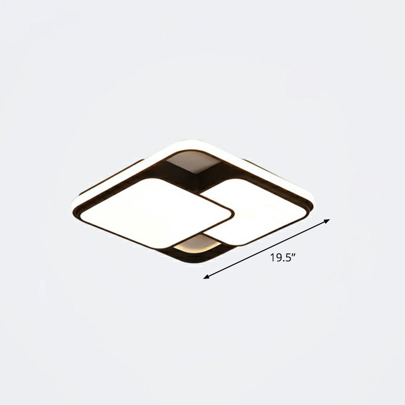 Nordic Acrylic Led Flush-Mount Ceiling Light For Bedrooms - Overlapping Style Black / 19.5 Remote