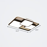 Nordic Acrylic Led Flush-Mount Ceiling Light For Bedrooms - Overlapping Style Black / 31.5 Remote