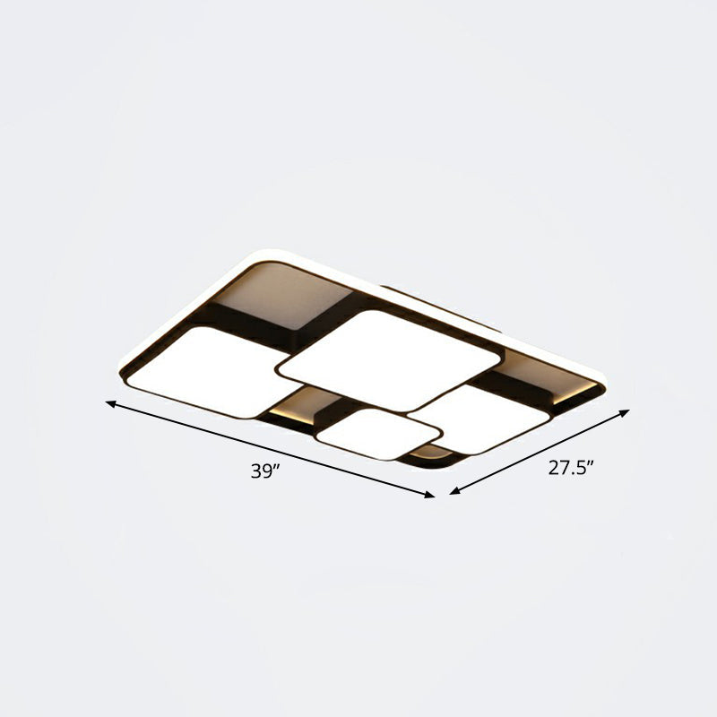 Nordic Acrylic Led Flush-Mount Ceiling Light For Bedrooms - Overlapping Style Black / 39 Warm