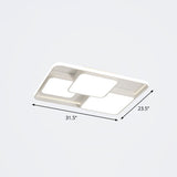 Nordic Acrylic Led Flush-Mount Ceiling Light For Bedrooms - Overlapping Style White / 31.5 Remote