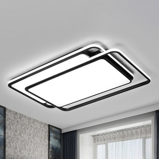 Nordic Black Acrylic Geometric Flush Mount Led Light For Bedroom Ceiling / 43