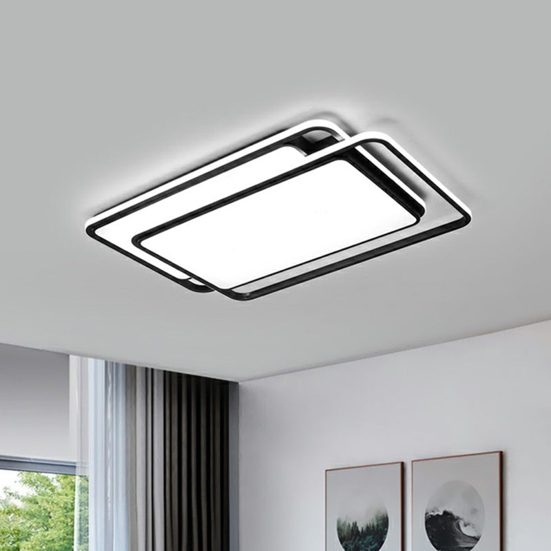 Nordic Black Acrylic Geometric Flush Mount Led Light For Bedroom Ceiling