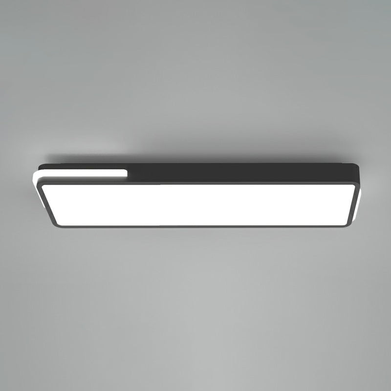 Minimalistic Rectangular LED Flush Mount Ceiling Light in Black for Corridors