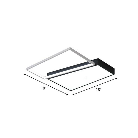 Modern Led Flush Mount Light For Bedroom Ceiling With Sleek Acrylic Shade Black / 18 Third Gear