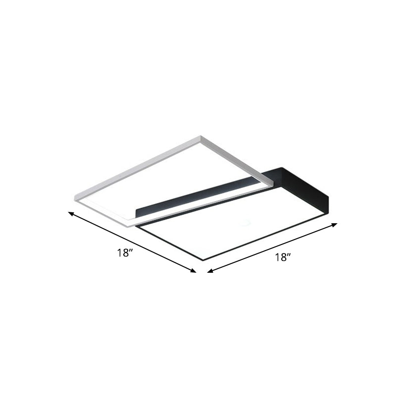 Modern Led Flush Mount Light For Bedroom Ceiling With Sleek Acrylic Shade Black / 18 White