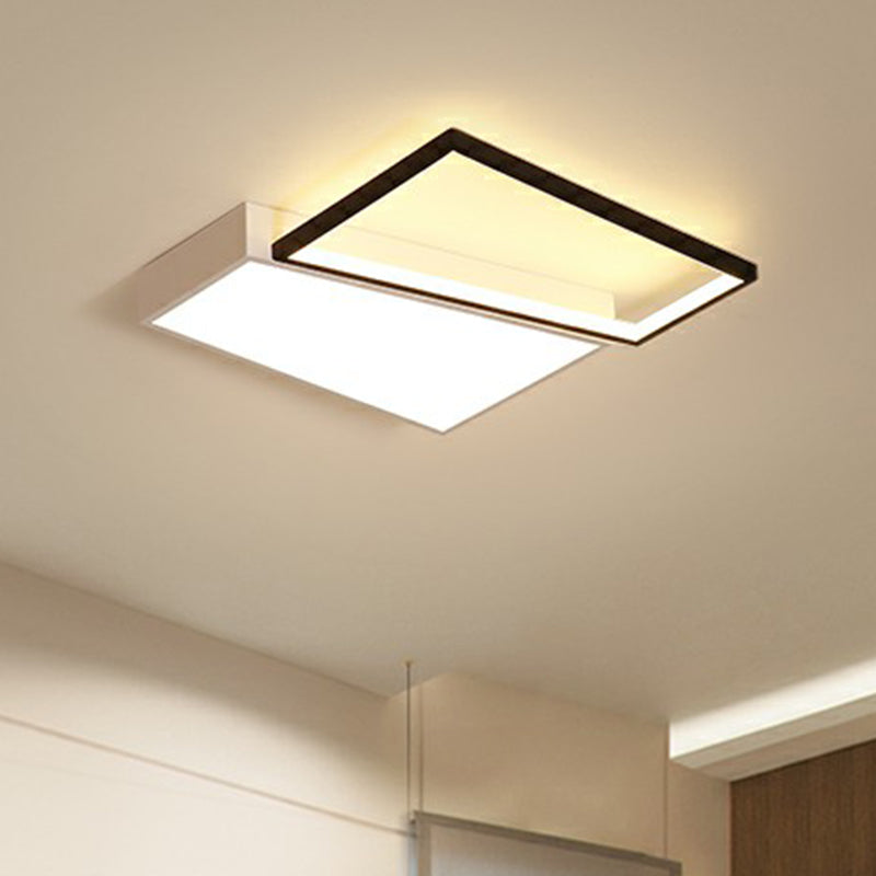 Modern Led Flush Mount Light For Bedroom Ceiling With Sleek Acrylic Shade
