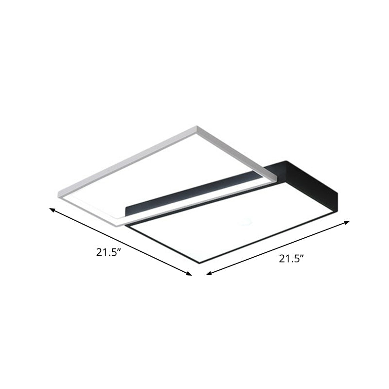 Modern Led Flush Mount Light For Bedroom Ceiling With Sleek Acrylic Shade Black / 21.5 Remote