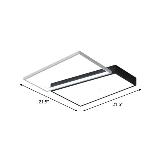 Modern Led Flush Mount Light For Bedroom Ceiling With Sleek Acrylic Shade Black / 21.5 White