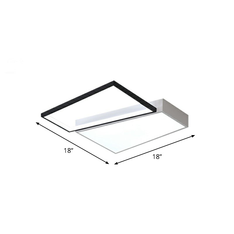 Modern Led Flush Mount Light For Bedroom Ceiling With Sleek Acrylic Shade White / 18 Remote Control