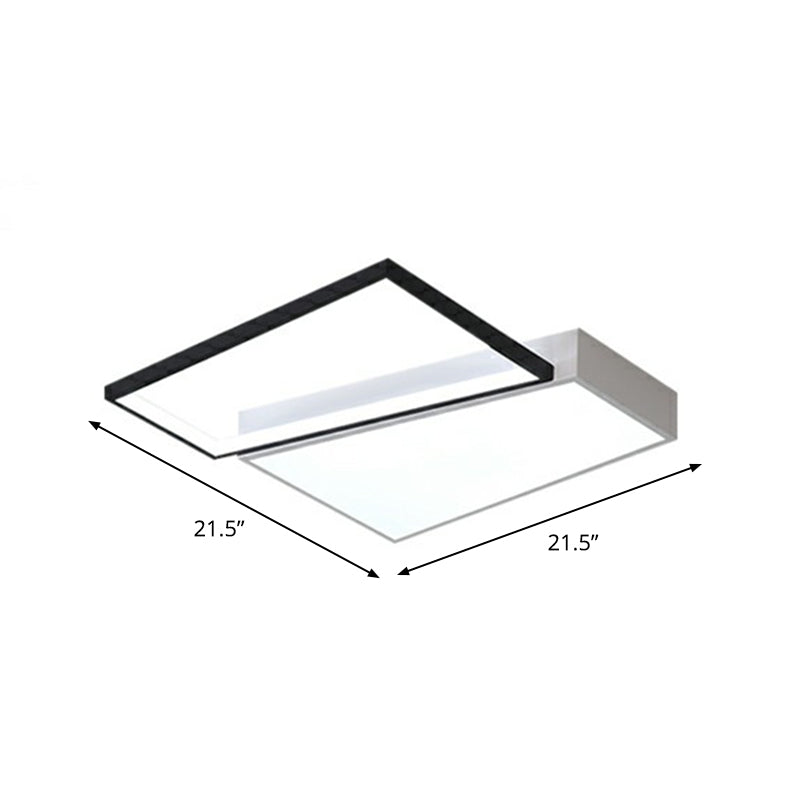 Modern Led Flush Mount Light For Bedroom Ceiling With Sleek Acrylic Shade White / 21.5 Remote