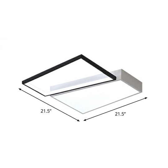 Modern Led Flush Mount Light For Bedroom Ceiling With Sleek Acrylic Shade White / 21.5