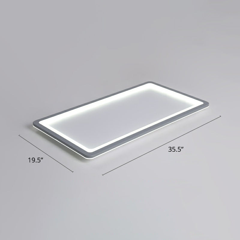 Nordic Led Ceiling Light: Dark Grey Ultra-Thin Flush Mount With Acrylic Shade Gray / 35.5 White
