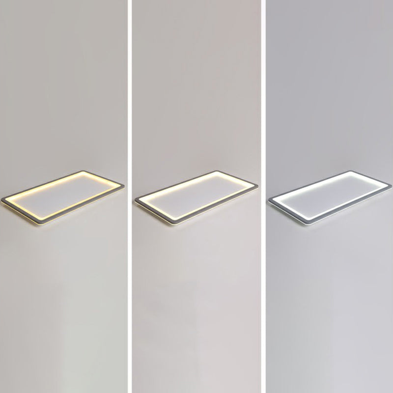 Nordic Led Ceiling Light: Dark Grey Ultra-Thin Flush Mount With Acrylic Shade Gray / 35.5 Third Gear