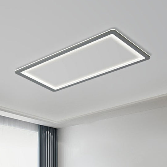 Nordic Led Ceiling Light: Dark Grey Ultra-Thin Flush Mount With Acrylic Shade