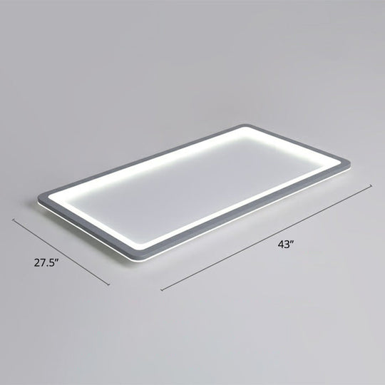 Nordic Led Ceiling Light: Dark Grey Ultra-Thin Flush Mount With Acrylic Shade Gray / 43 White