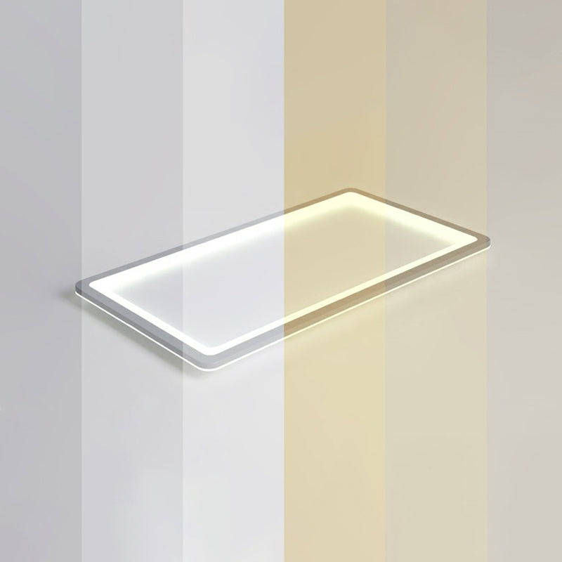 Nordic Led Ceiling Light: Dark Grey Ultra-Thin Flush Mount With Acrylic Shade Gray / 35.5 Remote