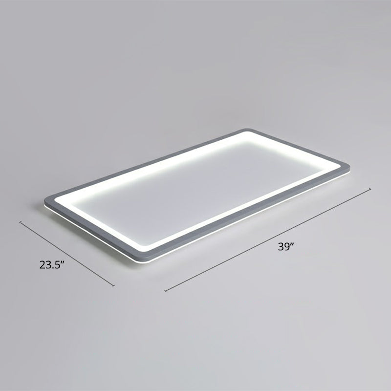 Nordic Led Ceiling Light: Dark Grey Ultra-Thin Flush Mount With Acrylic Shade Gray / 39 White